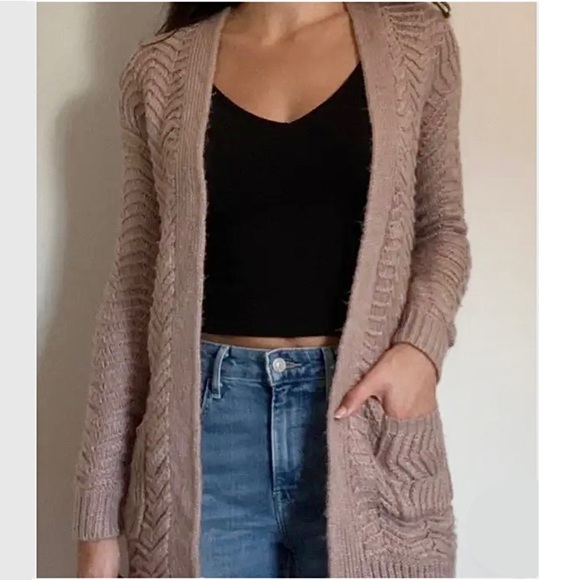 Mossimo Chevron Stitch Open Front Cardigan - Picture 2 of 13